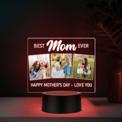 Personalized Best Mom Ever LED Night Lamp USB Color Changing Gift A Gift of Love   Forever Love Gift